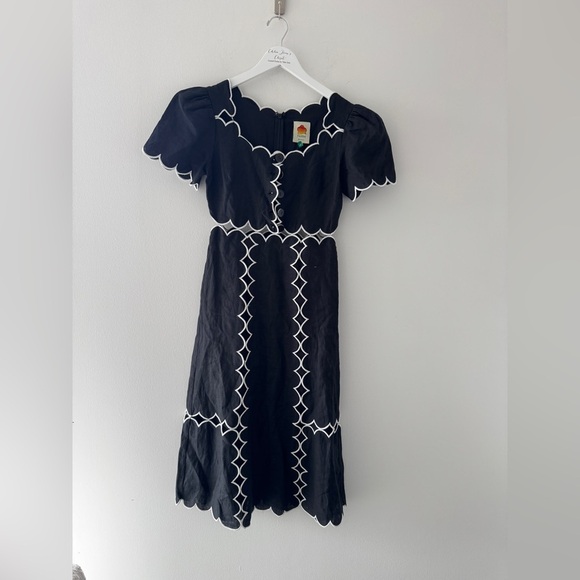 FARM RIO Black Short Sleeve Lenzing Maxi Dress XS - Picture 7 of 10